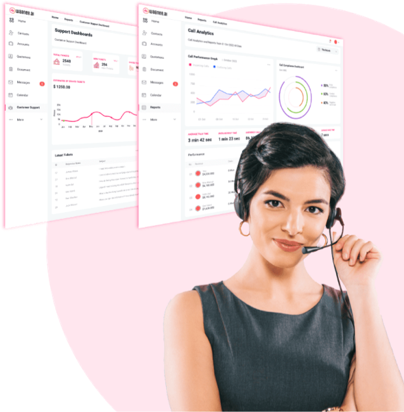 waanee.ai ivr software screenshot showing support dashboard and call analytics features