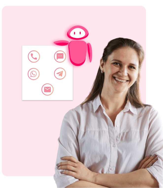 image of women and messaging app icons